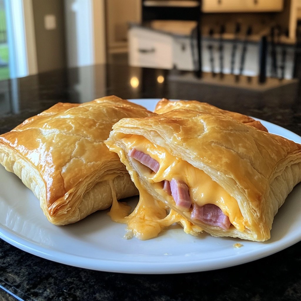 Ham and Cheese Puff Pastry Pockets