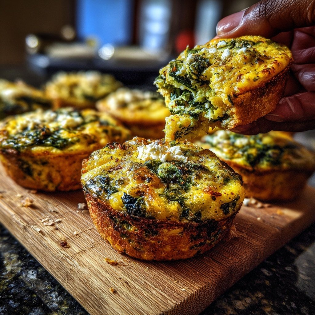 Breakfast Spinach And Feta Egg Muffins