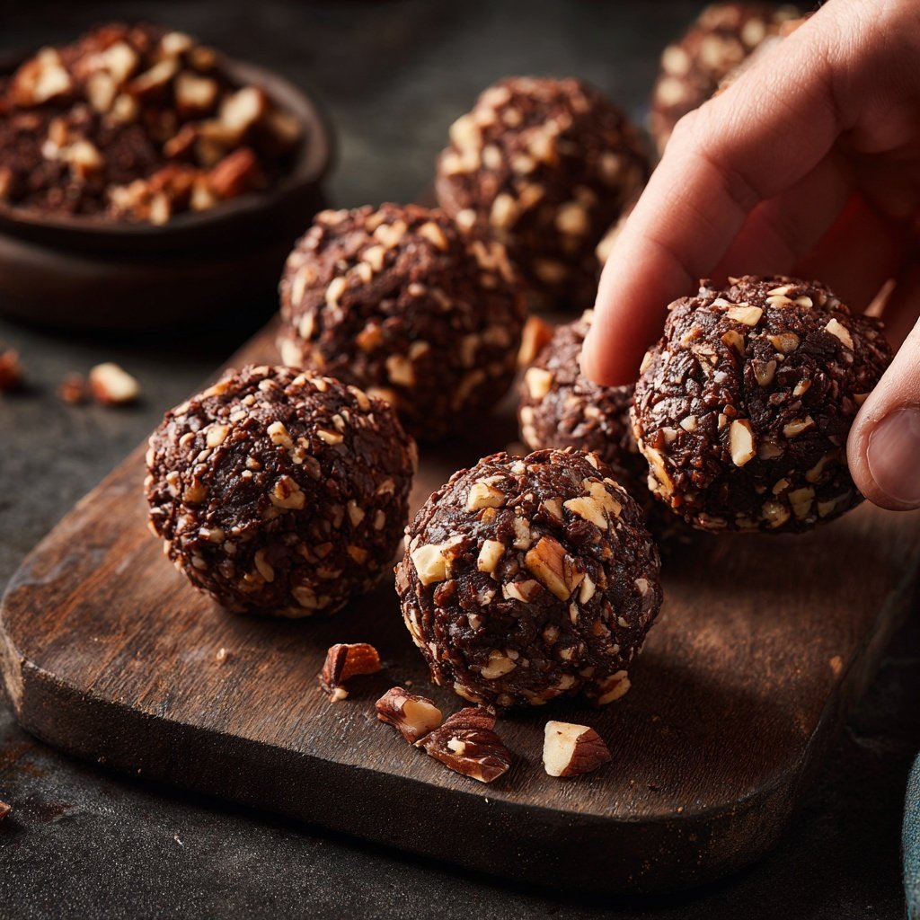 No-bake chocolate protein balls