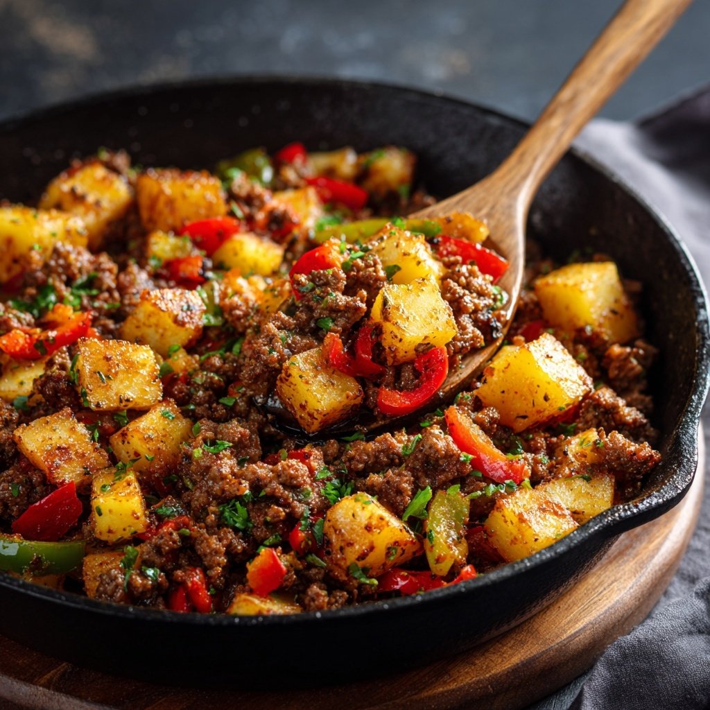 Ground Beef And Potato Skillet